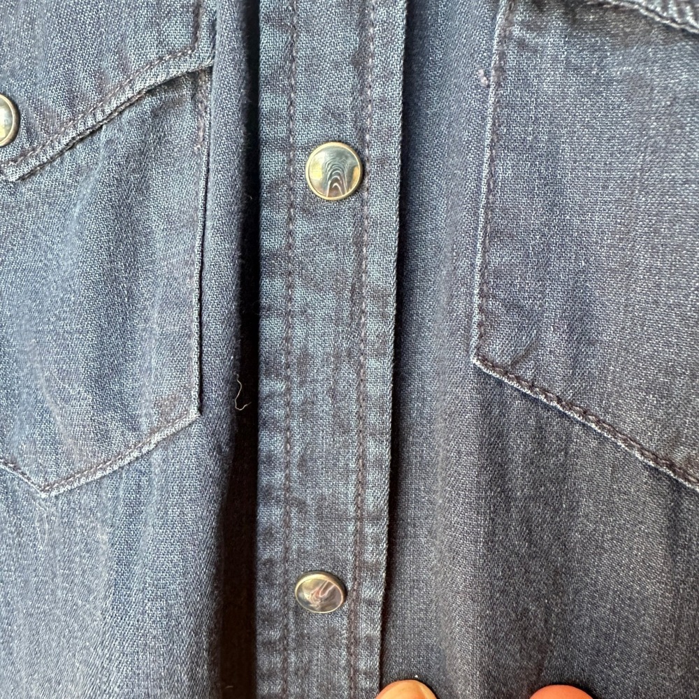 GAP Denim Button Up‎ Shirt Blue Western LayeringSmall Classic NWOT - Picture 7 of 10